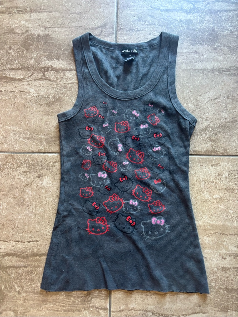 Hello Kitty Wet Seal RARE Y2K vintage cotton ribbed tank top